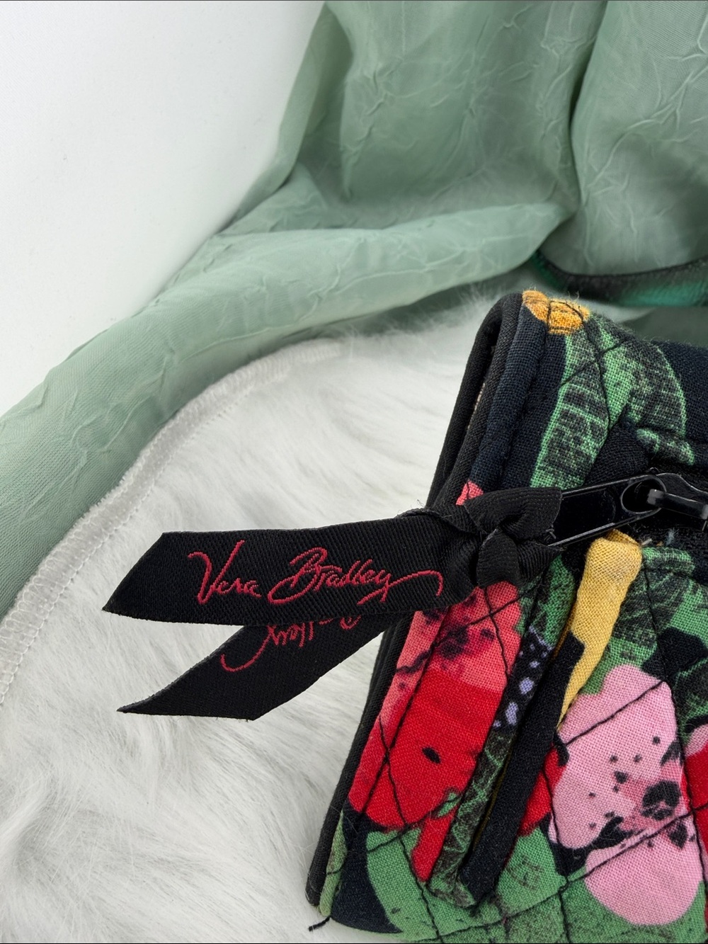 Vera Bradley Quilted Trifold Wallet in Havana Rose | Magnetic Closure - Picture 3 of 8